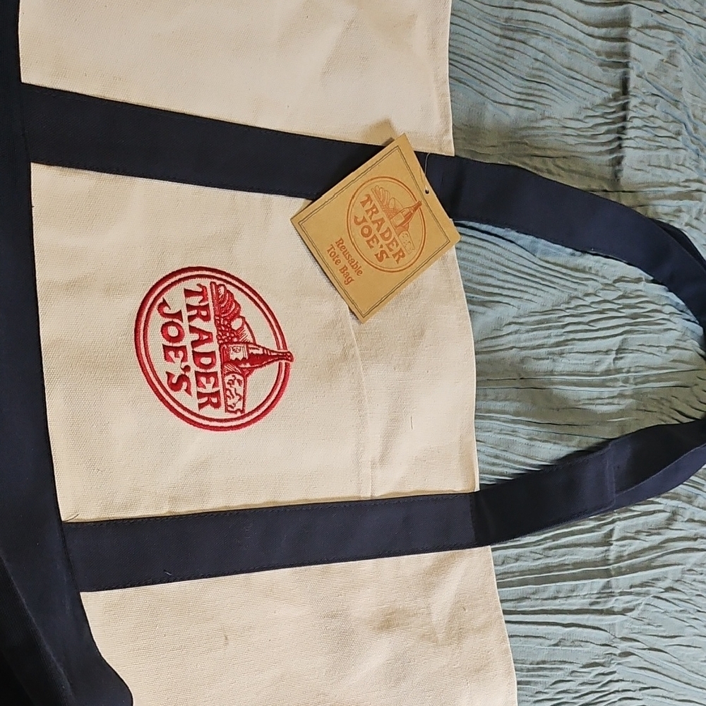 Trader Joe's Canvas Tote with Red Logo